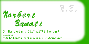 norbert banati business card